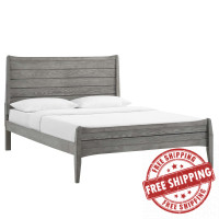 Modway MOD-6239-GRY Gray Georgia King Wood Platform Bed