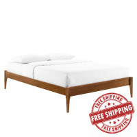 Modway MOD-6244-WAL Walnut June Twin Wood Platform Bed Frame