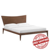 Modway MOD-6249-WAL Walnut Astra Full Wood Platform Bed