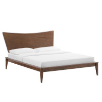 Modway MOD-6250-WAL Walnut Astra Queen Wood Platform Bed