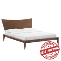 Modway MOD-6250-WAL Walnut Astra Queen Wood Platform Bed