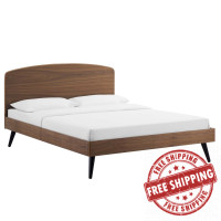 Modway MOD-6253-WAL Walnut Bronwen Full Wood Platform Bed