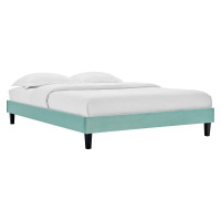 Modway MOD-6265-MIN Mint Reign Full Performance Velvet Platform Bed Frame