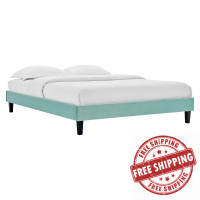 Modway MOD-6265-MIN Mint Reign Full Performance Velvet Platform Bed Frame