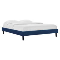 Modway MOD-6265-NAV Navy Reign Full Performance Velvet Platform Bed Frame
