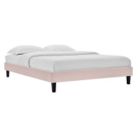 Modway MOD-6265-PNK Pink Reign Full Performance Velvet Platform Bed Frame