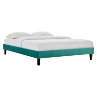 Modway MOD-6265-TEA Teal Reign Full Performance Velvet Platform Bed Frame