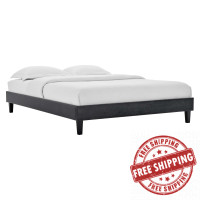 Modway MOD-6267-CHA Charcoal Reign King Performance Velvet Platform Bed Frame
