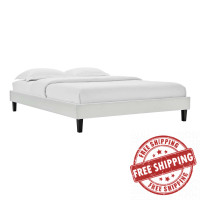 Modway MOD-6267-LGR Light Gray Reign King Performance Velvet Platform Bed Frame