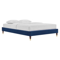 Modway MOD-6269-NAV Navy Harlow Full Performance Velvet Platform Bed Frame
