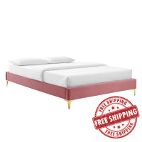 Modway MOD-6275-DUS Dusty Rose Sutton Queen Performance Velvet Bed Frame