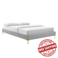 Modway MOD-6275-LGR Light Gray Sutton Queen Performance Velvet Bed Frame