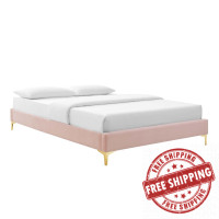 Modway MOD-6275-PNK Pink Sutton Queen Performance Velvet Bed Frame