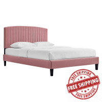 Modway MOD-6283-DUS Alessi Performance Velvet Queen Platform Bed Dusty Rose