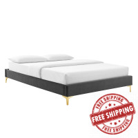 Modway MOD-6306-CHA Charcoal Sutton Full Performance Velvet Bed Frame