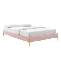 Modway MOD-6306-PNK Pink Sutton Full Performance Velvet Bed Frame
