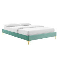 Modway MOD-6307-MIN Mint Sutton King Performance Velvet Bed Frame