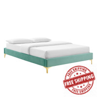 Modway MOD-6307-MIN Mint Sutton King Performance Velvet Bed Frame