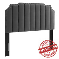 Modway MOD-6314-CHA Rosalind Performance Velvet Twin Headboard Charcoal