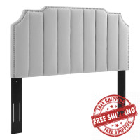 Modway MOD-6316-LGR Rosalind Performance Velvet King/California King Headboard Light Gray