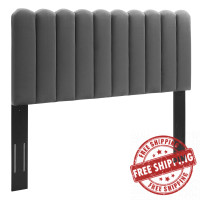 Modway MOD-6317-CHA Delilah Performance Velvet Twin Headboard Charcoal