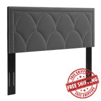 Modway MOD-6320-CHA Greta Performance Velvet Twin Headboard Charcoal