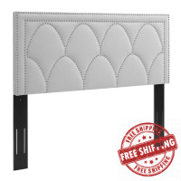 Modway MOD-6320-LGR Greta Performance Velvet Twin Headboard Light Gray