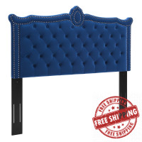 Modway MOD-6323-NAV Louisa Tufted Performance Velvet Twin Headboard Navy