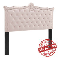 Modway MOD-6325-PNK Louisa Tufted Performance Velvet King/California King Headboard Pink