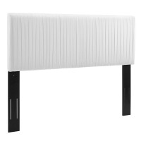 Modway MOD-6327-WHI White Eloise Channel Tufted Performance Velvet Full/Queen Headboard
