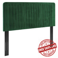 Modway MOD-6337-EME Milenna Channel Tufted Performance Velvet Twin Headboard Emerald