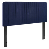 Modway MOD-6338-ROY Milenna Channel Tufted Upholstered Fabric Twin Headboard Royal Blue