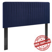 Modway MOD-6338-ROY Milenna Channel Tufted Upholstered Fabric Twin Headboard Royal Blue