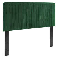 Modway MOD-6339-EME Milenna Channel Tufted Performance Velvet Full/Queen Headboard Emerald