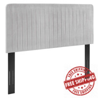 Modway MOD-6341-LGR Milenna Channel Tufted Performance Velvet King/California King Headboard Light Gray