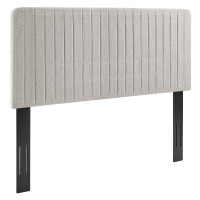 Modway MOD-6342-OAT Milenna Channel Tufted Upholstered Fabric King/California King Headboard Oatmeal