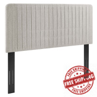 Modway MOD-6342-OAT Milenna Channel Tufted Upholstered Fabric King/California King Headboard Oatmeal
