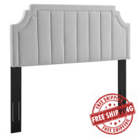 Modway MOD-6346-LGR Light Gray Alyona Channel Tufted Performance Velvet Twin Headboard