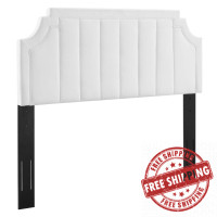 Modway MOD-6346-WHI White Alyona Channel Tufted Performance Velvet Twin Headboard