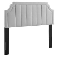 Modway MOD-6347-LGR Light Gray Alyona Channel Tufted Performance Velvet Full/Queen Headboard