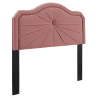 Modway MOD-6351-DUS Dusty Rose Kristin Pleated Performance Velvet King/California King Headboard