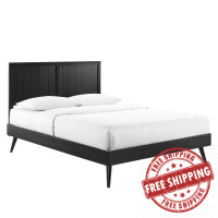 Modway MOD-6379-BLK Black Alana Queen Wood Platform Bed With Splayed Legs