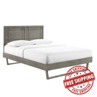 Modway MOD-6381-GRY Gray Marlee Queen Wood Platform Bed With Angular Frame