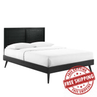 Modway MOD-6382-BLK Black Marlee Queen Wood Platform Bed With Splayed Legs