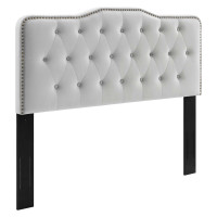 Modway MOD-6409-LGR Sophia Tufted Performance Velvet Twin Headboard Light Gray