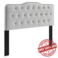 Modway MOD-6409-LGR Sophia Tufted Performance Velvet Twin Headboard Light Gray