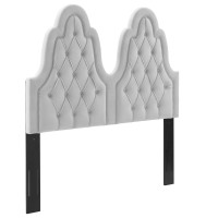 Modway MOD-6413-LGR Augustine Tufted Performance Velvet Twin Headboard Light Gray