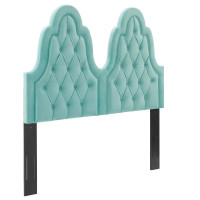 Modway MOD-6413-MIN Augustine Tufted Performance Velvet Twin Headboard Mint