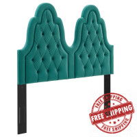 Modway MOD-6413-TEA Augustine Tufted Performance Velvet Twin Headboard Teal