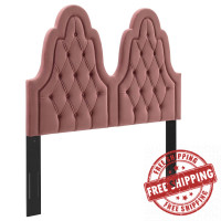 Modway MOD-6415-DUS Augustine Tufted Performance Velvet King/California King Headboard Dusty Rose